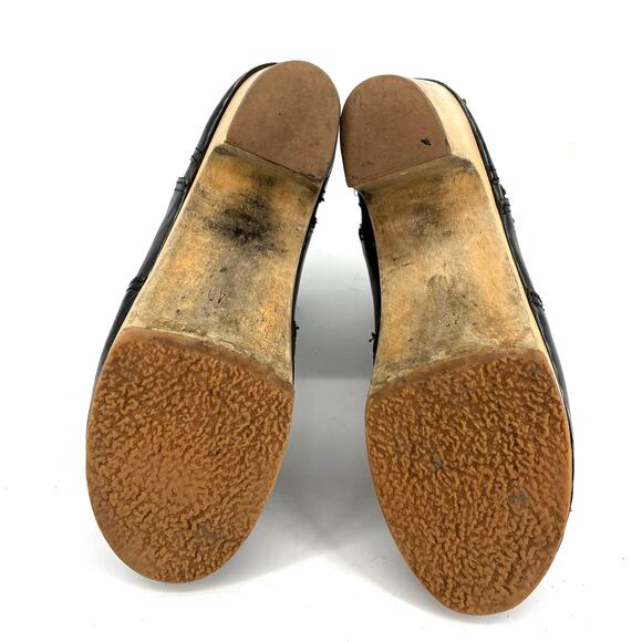 Hasbeens Swedish Black‎ Leather Women's Wooden Heeled Ankle Boot Buckle 40 - 9.5 - Picture 9 of 9